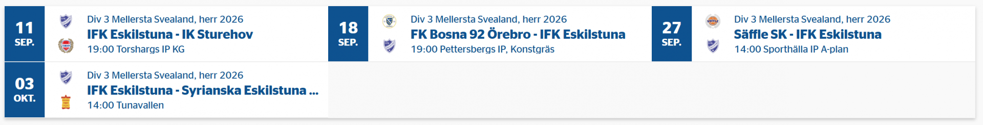 Kommande matcher herr